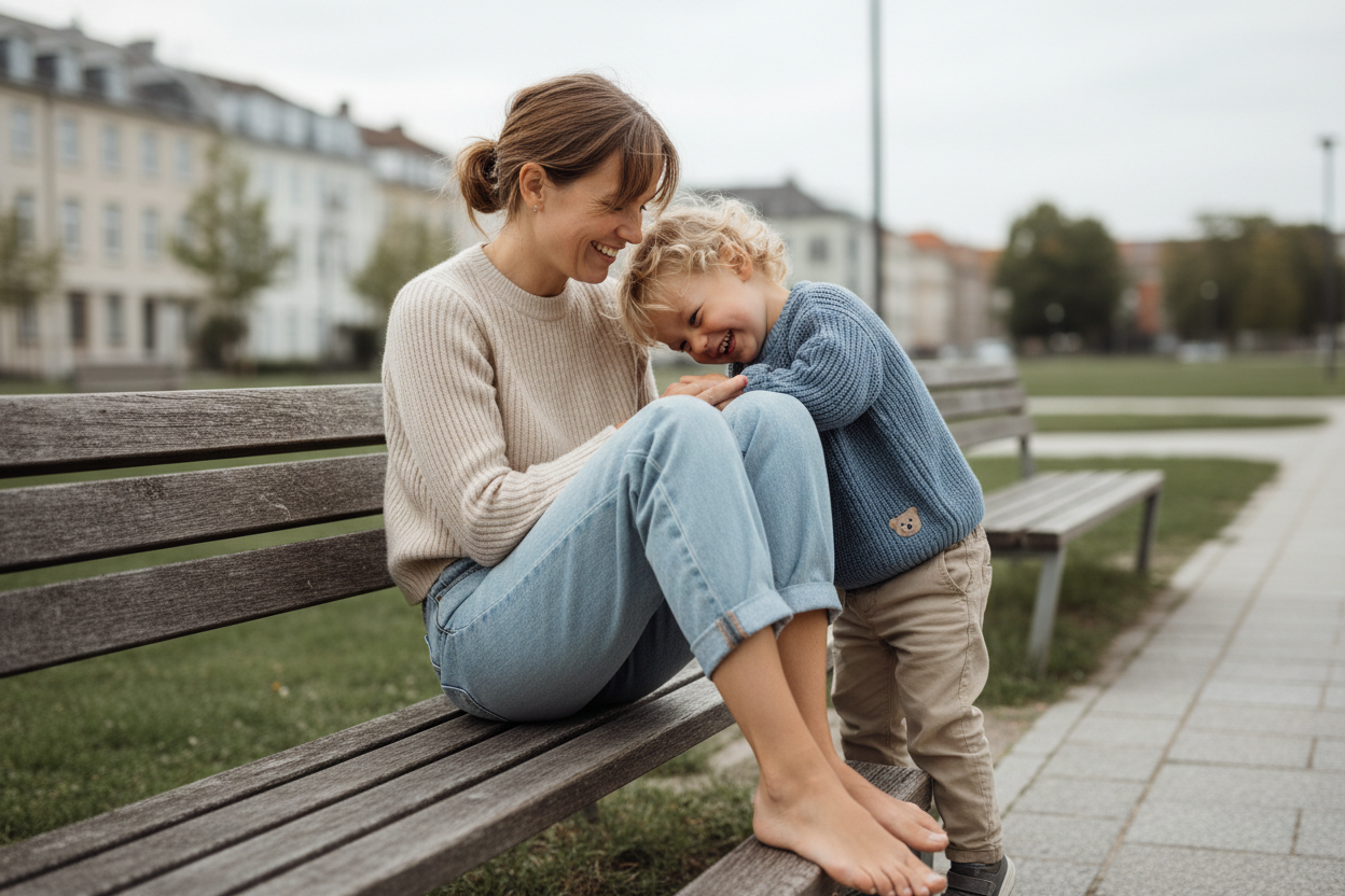 Banner casual mamma e bambino