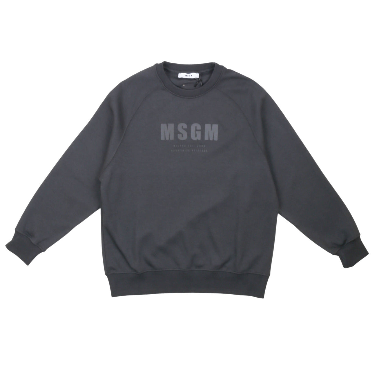 msgm - INTERLOCK SWEATSHIRT UNISEX NERO/BLACK