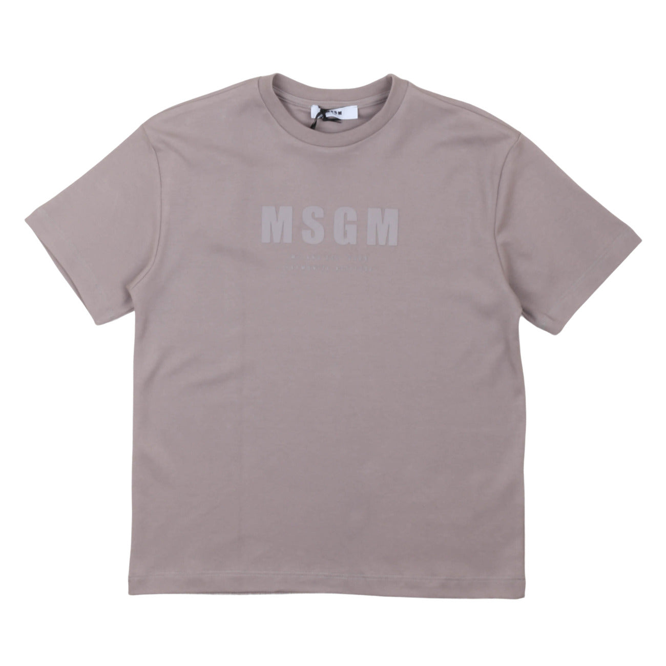 msgm - LIGHT INTERLOCK T-SHIRT STONE