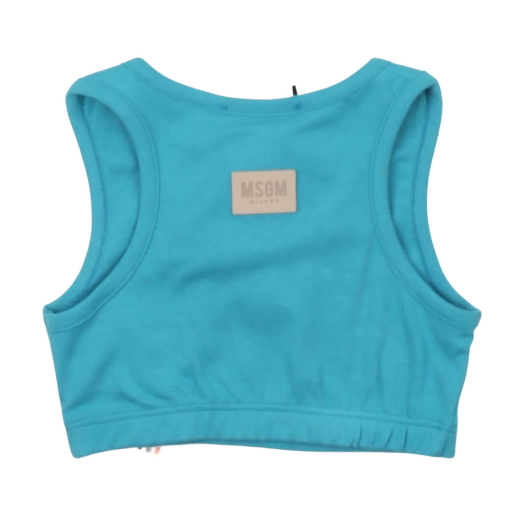 msgm - LIGHT INTERLOCK TANK TOP GIRL BLUE BALTI