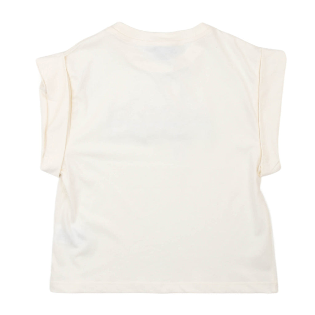 msgm - JERSEY T-SHIRT GIRL CREMA/CREAM