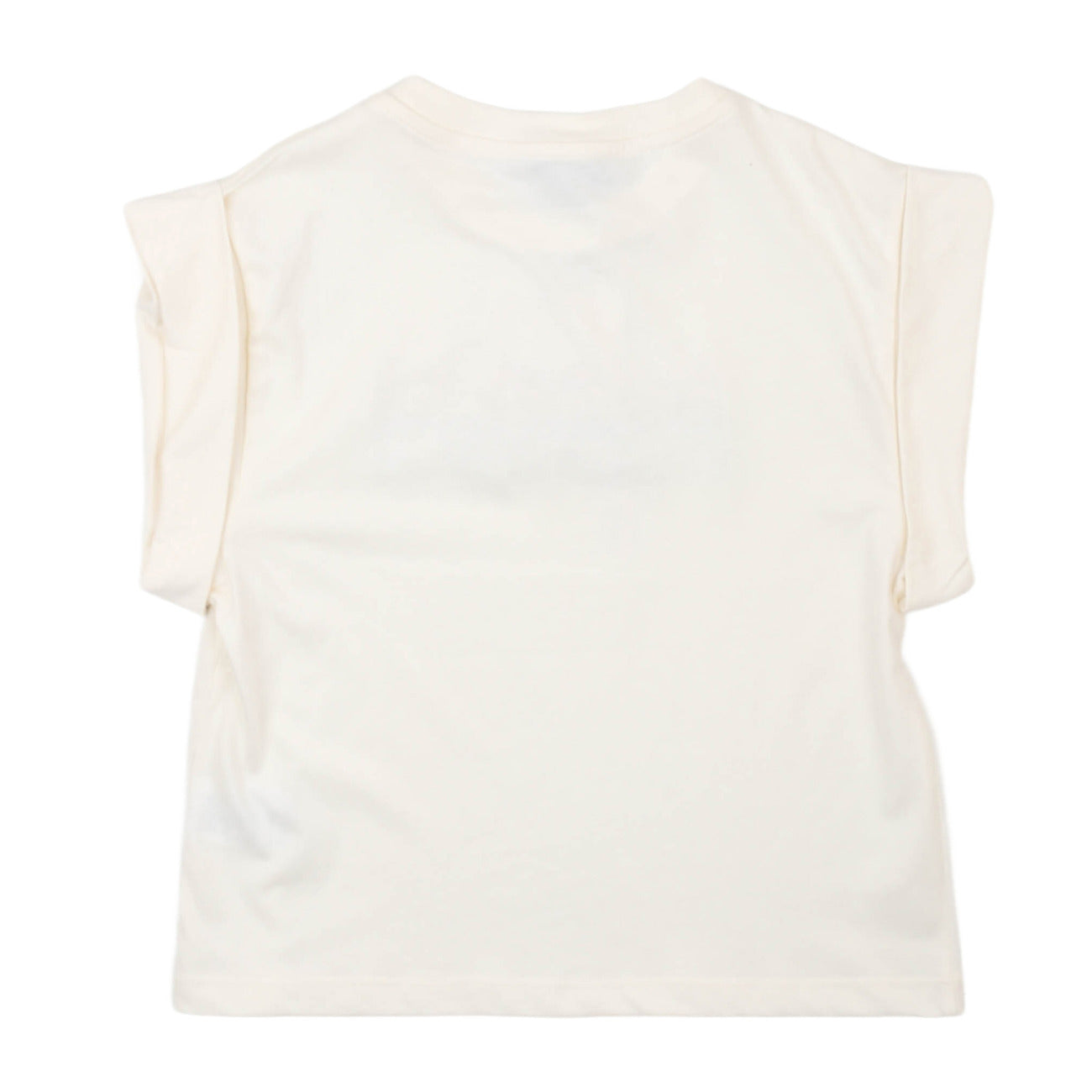 msgm - JERSEY T-SHIRT GIRL CREMA/CREAM