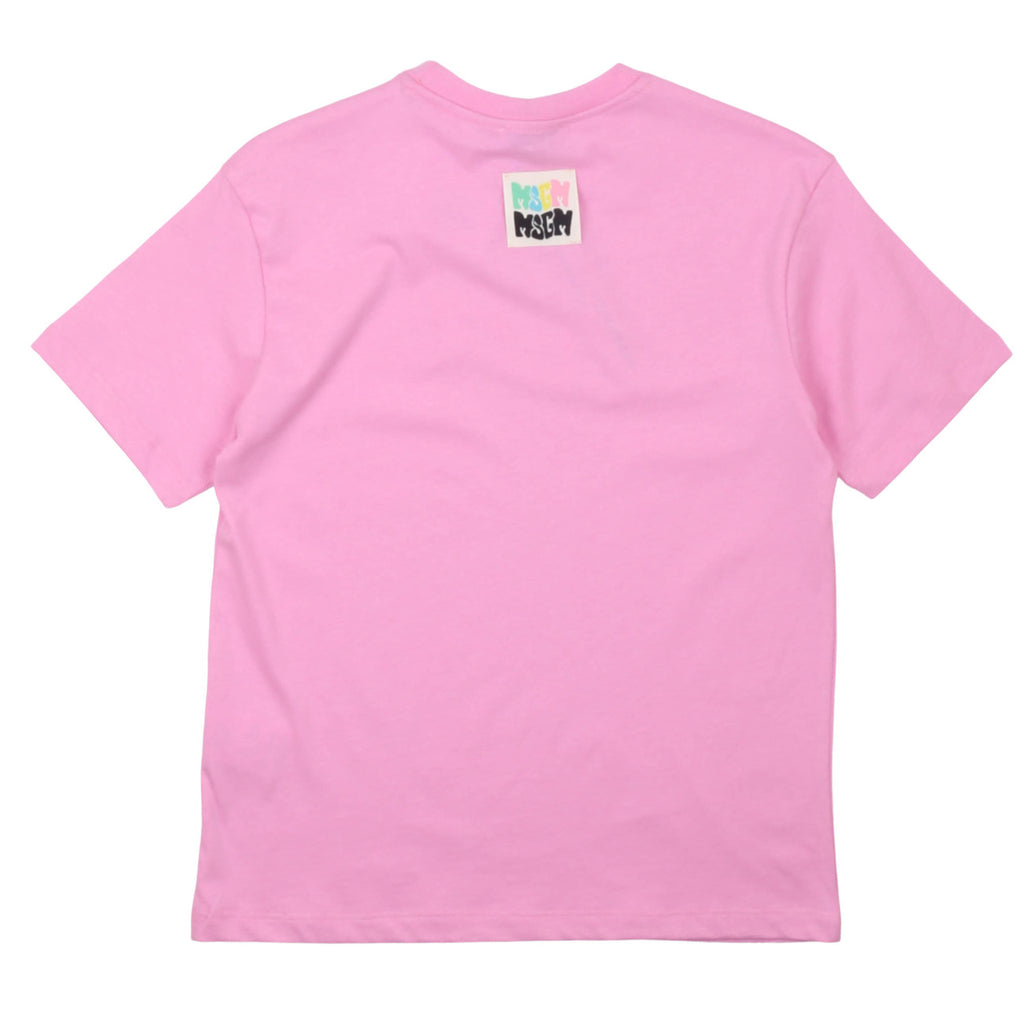 msgm - JERSEY T-SHIRT GIRL PINK LILAC
