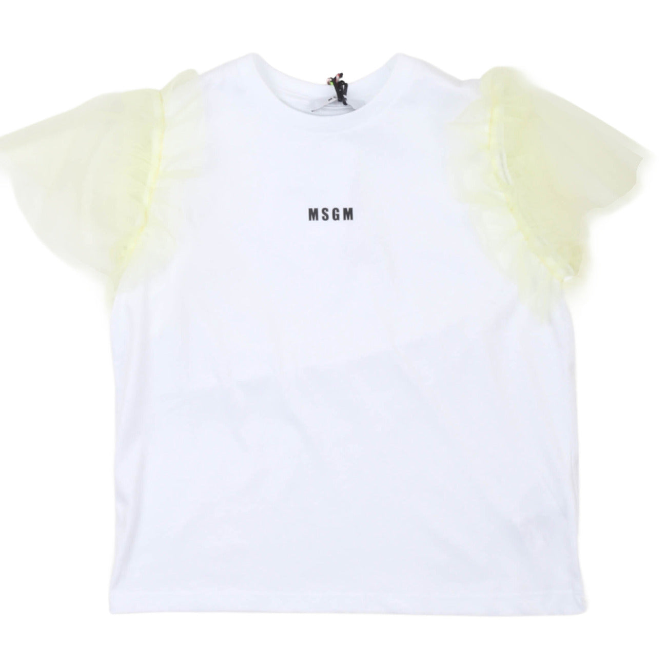 msgm - JERSEY TANK TOP GIRL BIANCO-LIME