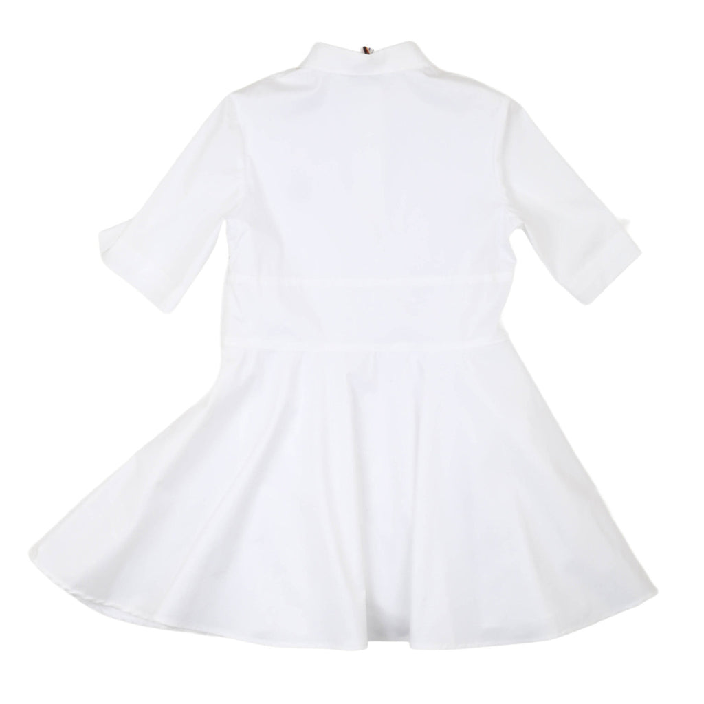 msgm - POPLIN  POLO DRESS GIRL BIANCO/WHITE