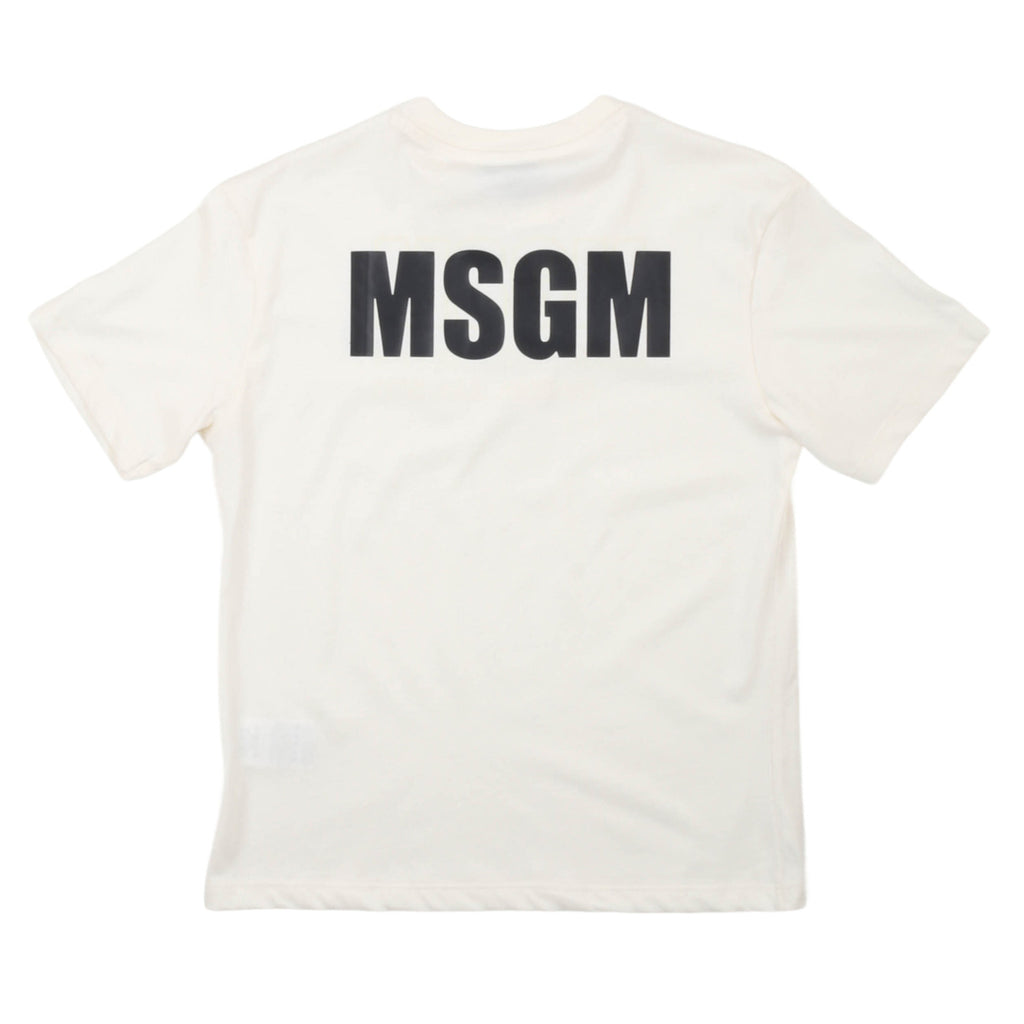 msgm - JERSEY  T-SHIRT UNISEX CREMA/CREAM