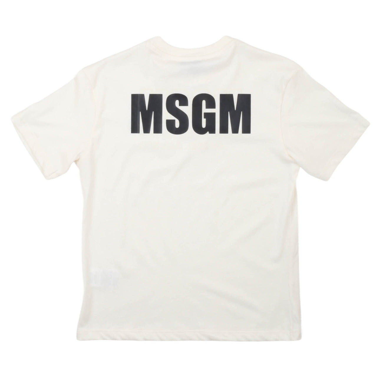 msgm - JERSEY  T-SHIRT UNISEX CREMA/CREAM
