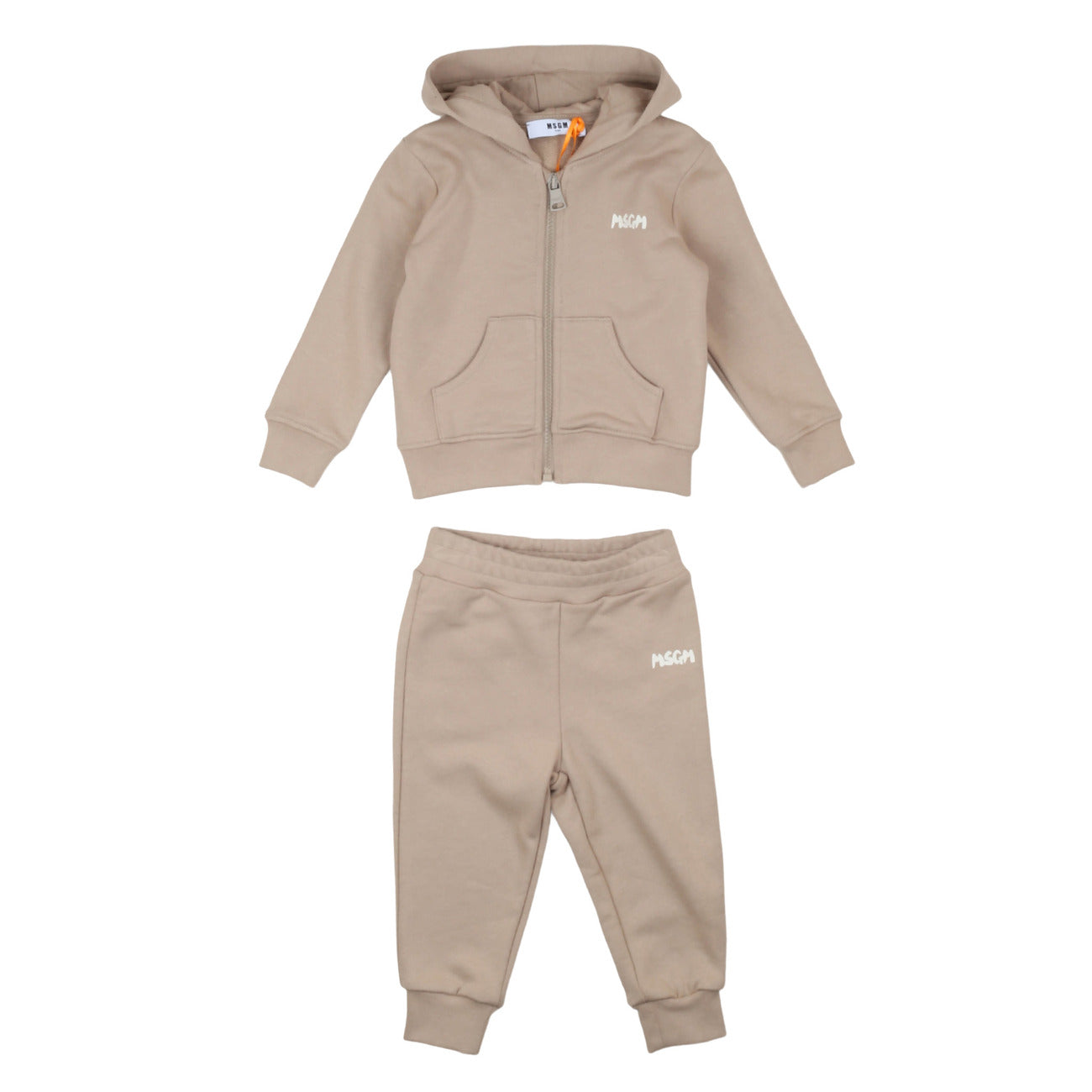 msgm - STRETCH FLEECE TRACKSUIT ZIP HOODIE  PAN