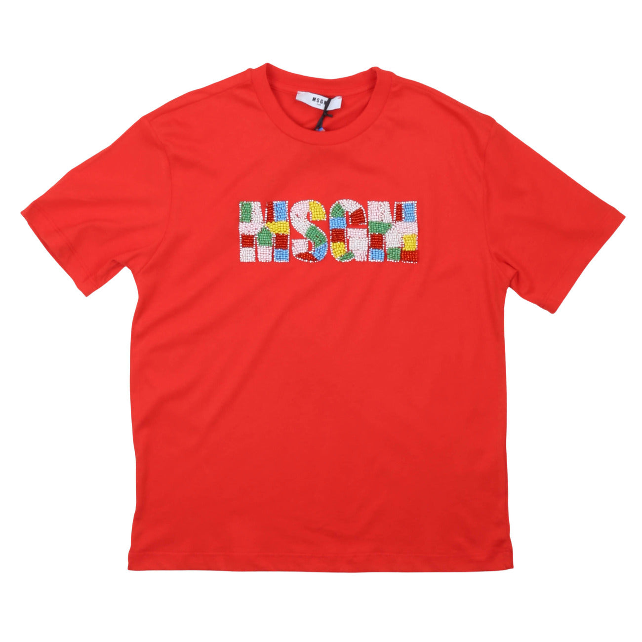 msgm - JERSEY T-SHIRT GIRL FIERY RED