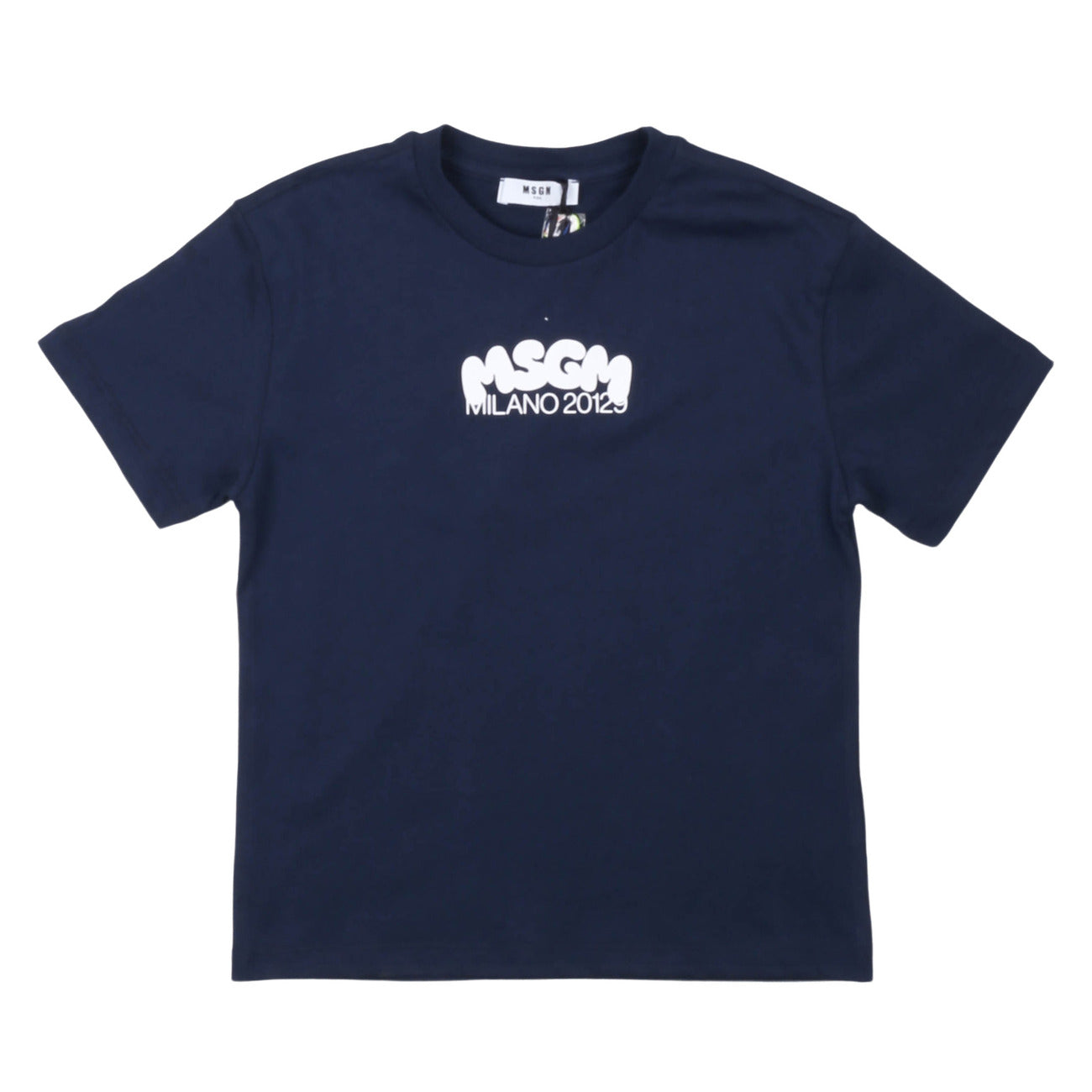 msgm - JERSEY T-SHIRT BOY BLU/BLUE