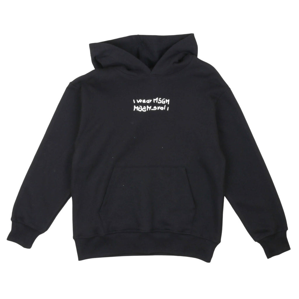 msgm - HOODIE BOY NERO/BLACK