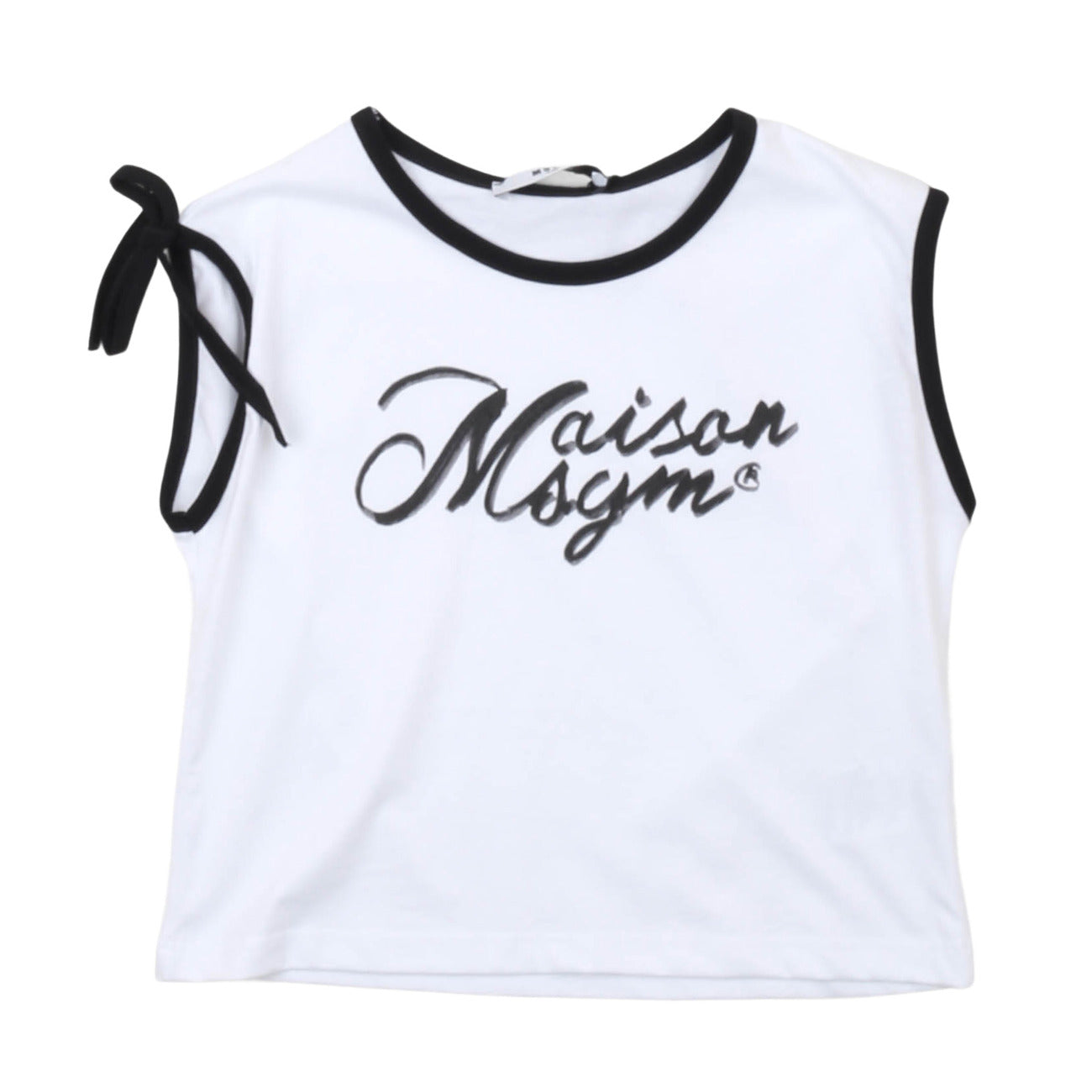 msgm - JERSEY TANK TOP GIRL BIANCO/WHITE