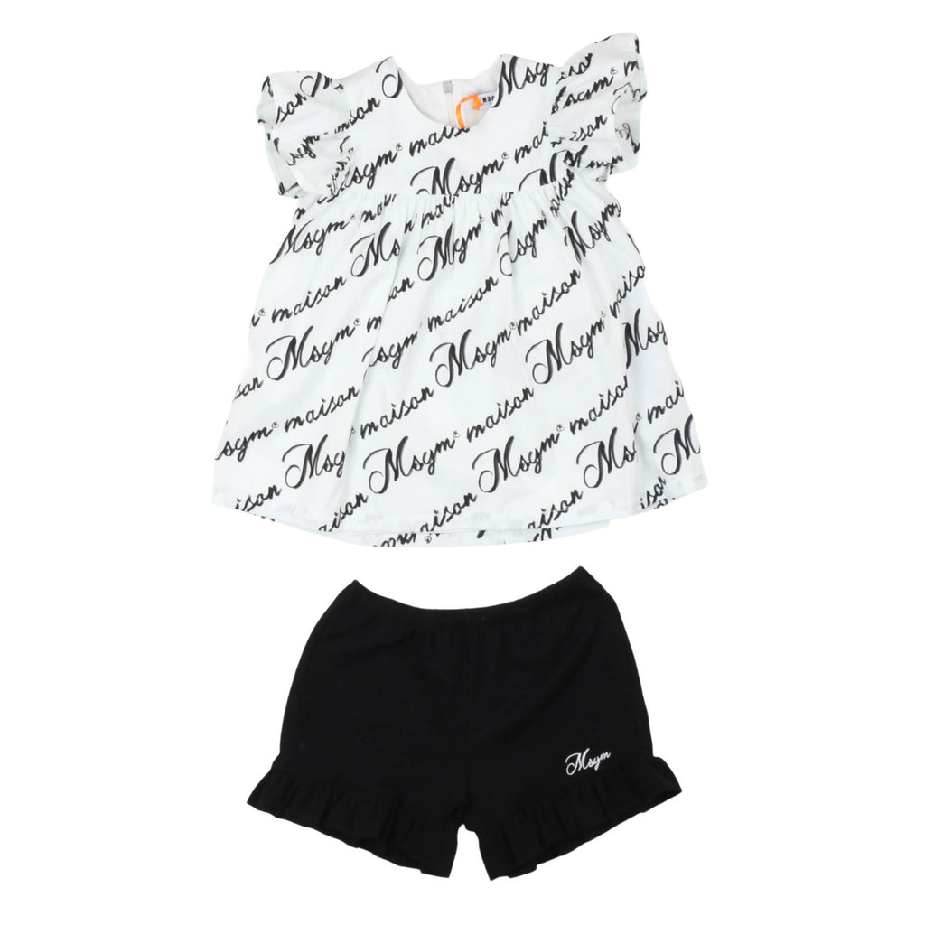 msgm - SET POPLIN TOP JERSEY SHORT BABY GIRL BI