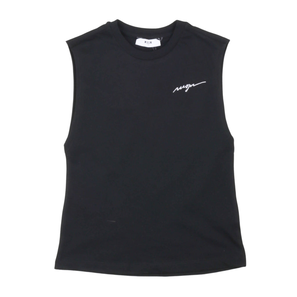 msgm - JERSEY SLEEVELESS UNISEX NERO/BLACK