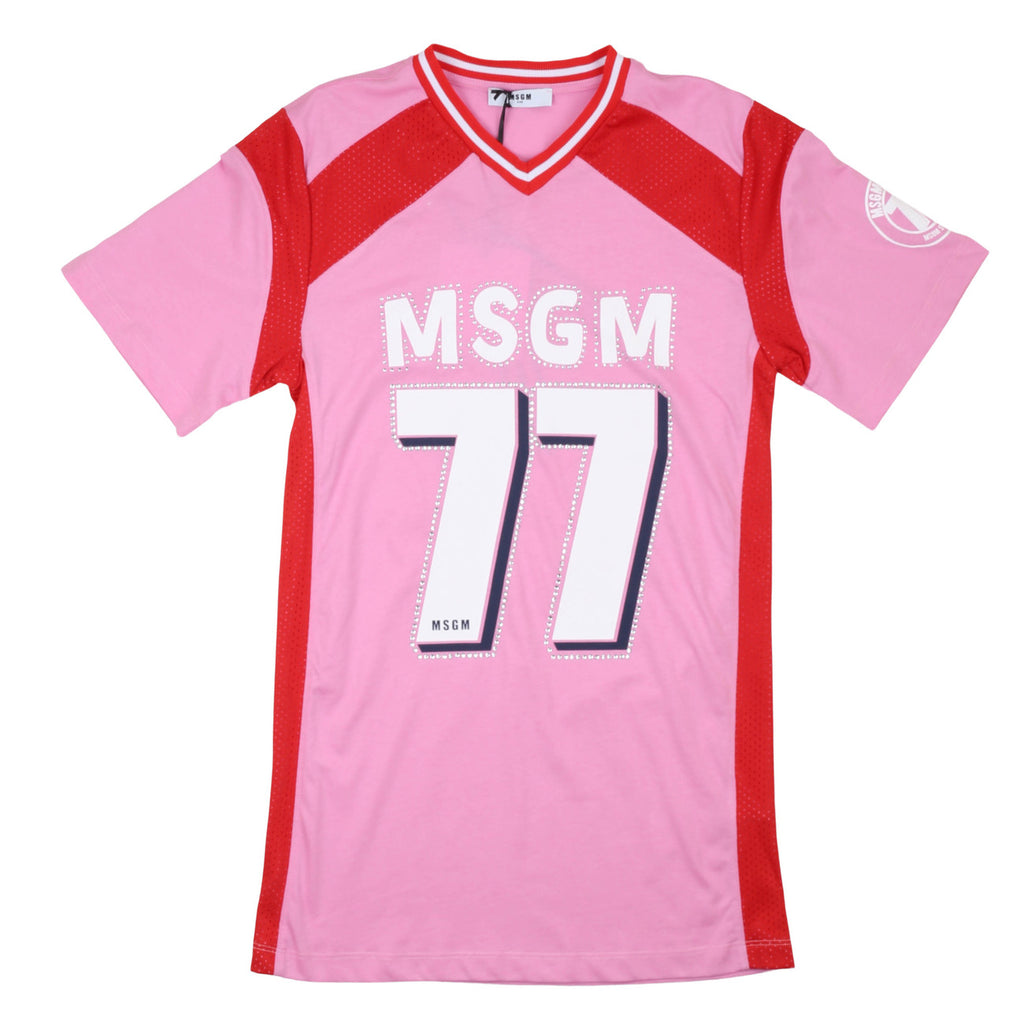 msgm - JERSEY MESH/DRESS GIRL PINK LILAC