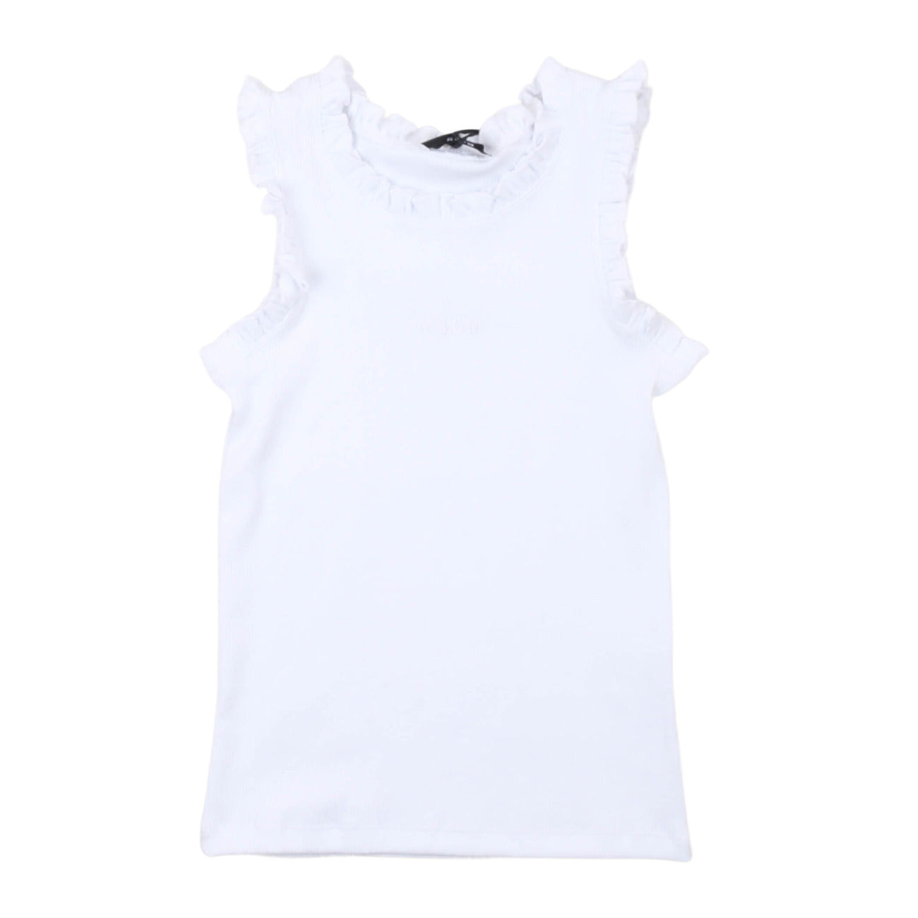 msgm - RIB TANK TOP GIRL BIANCO/WHITE
