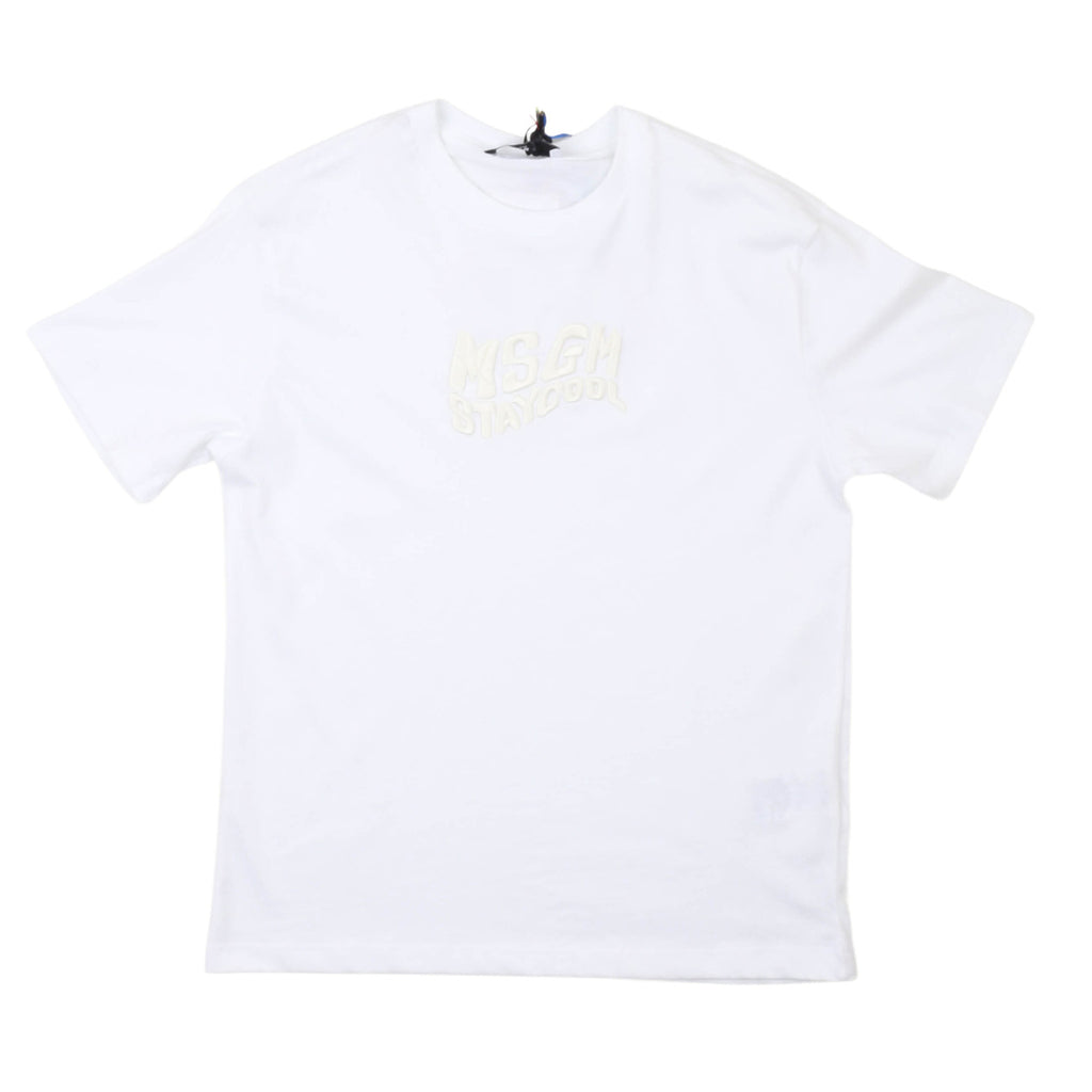 msgm - JERSEY T-SHIRT GIRL BIANCO/WHITE