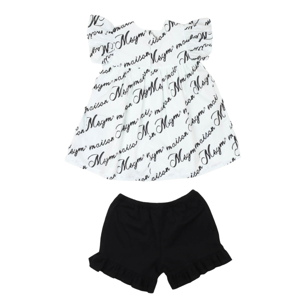 msgm - SET POPLIN TOP JERSEY SHORT BABY GIRL BI