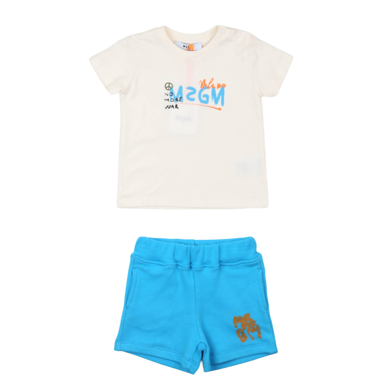 msgm - SET JERSEY T-SHIRT STRETCH FLEECE SHORTS
