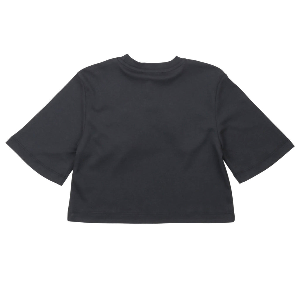 msgm - LIGHT INTERLOCK CROPPED T-SHIRT GIRL NER