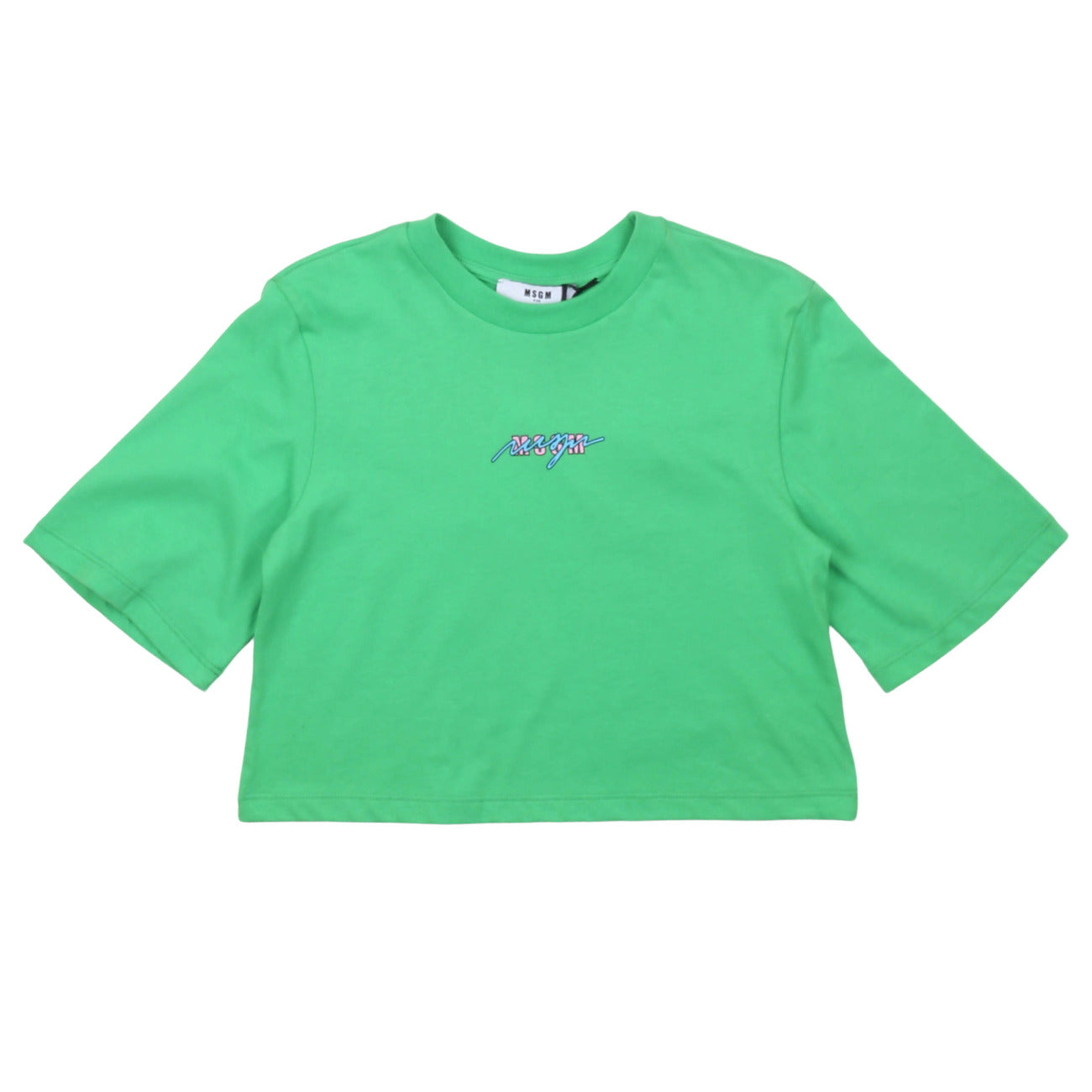 msgm - JERSEY CROPPED T-SHIRT GIRL IRISH GREEN