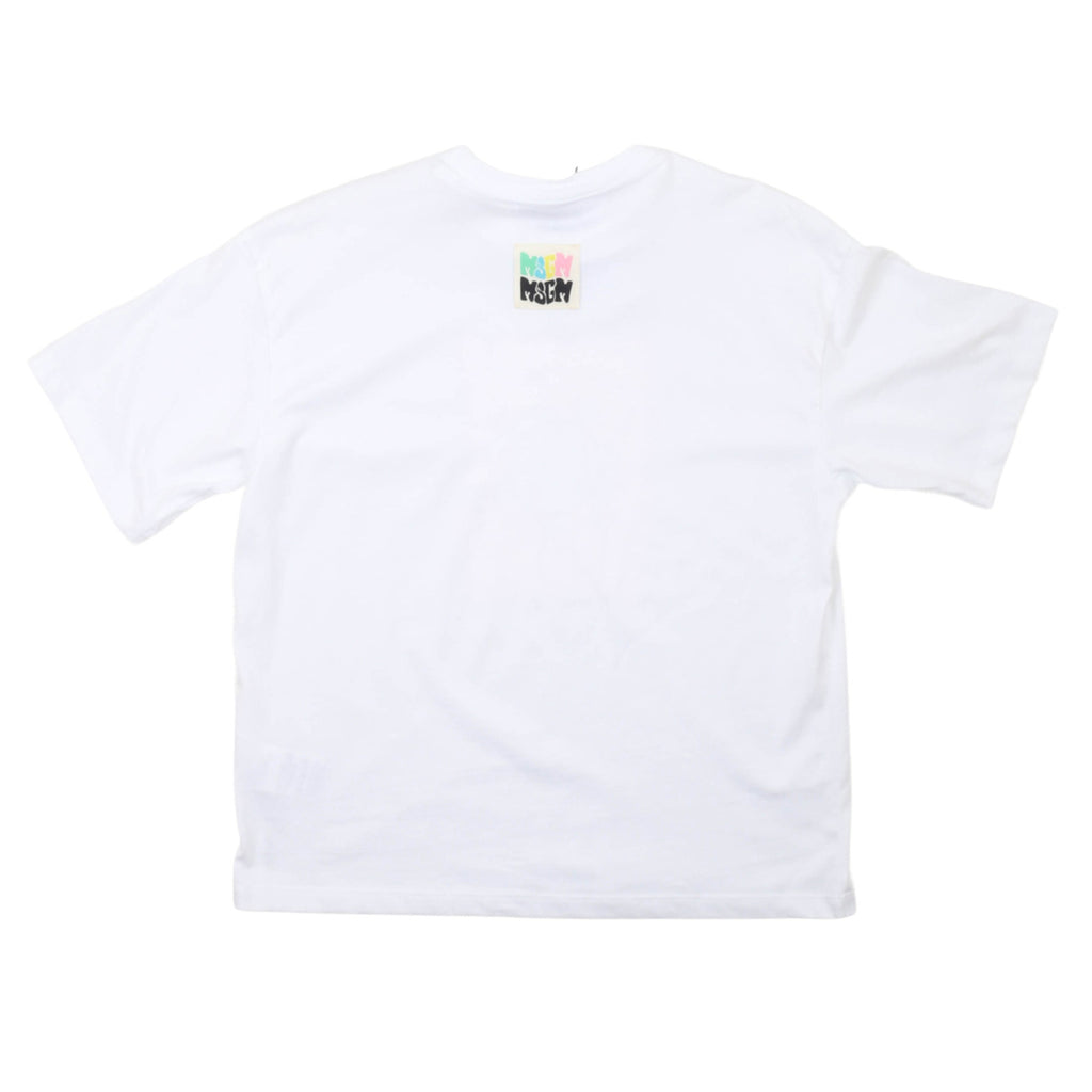 msgm - JERSEY OVER T-SHIRT GIRL BIANCO/WHITE