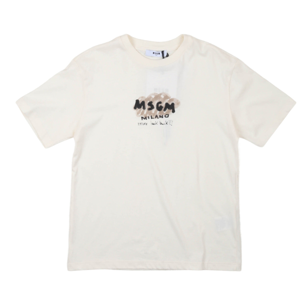 msgm - JERSEY T-SHIRT BOY CREMA/CREAM