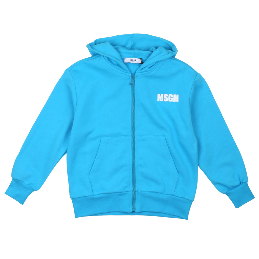 msgm - ZIP HOODIE UNISEX ATOLLO TURQUOISE