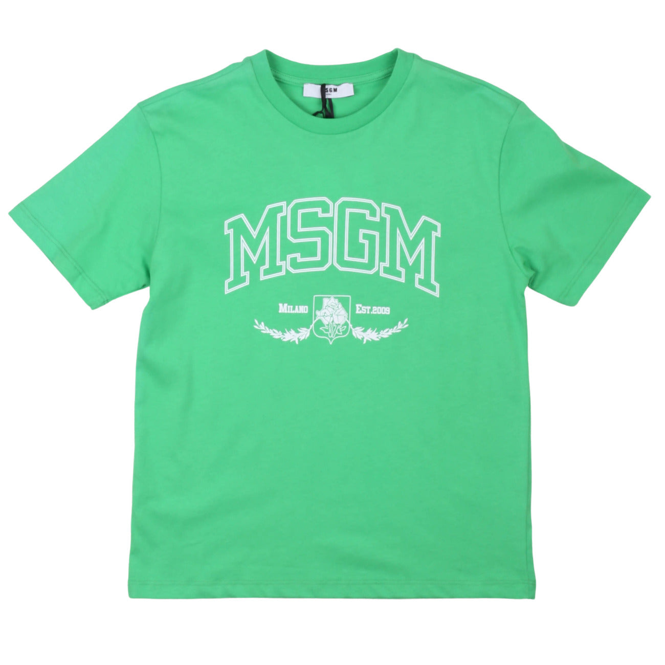 msgm - JERSEY T-SHIRT BOY VERDE/GREEN