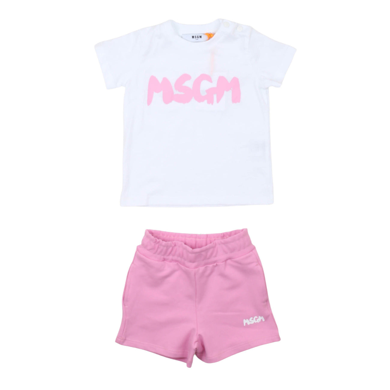 msgm - SET JERSEY T-SHIRT STRETCH FLEECE SHORTS