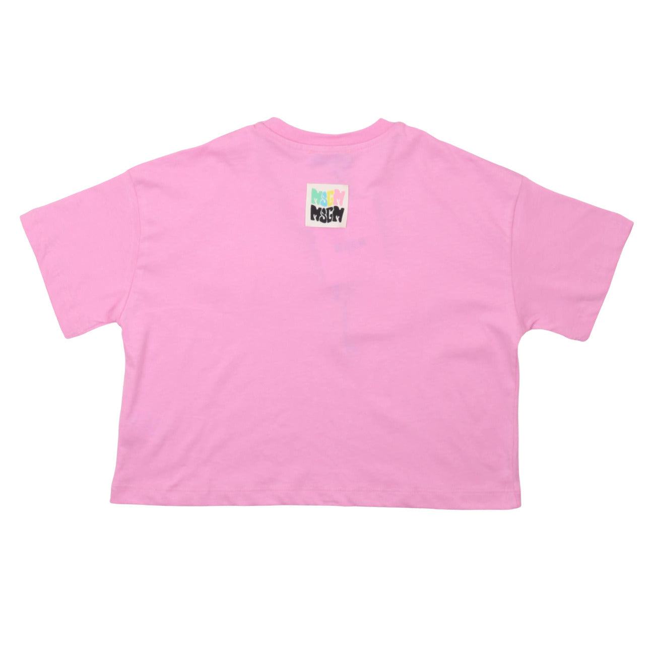 msgm - JERSEY BOX T-SHIRT GIRL PINK LILAC