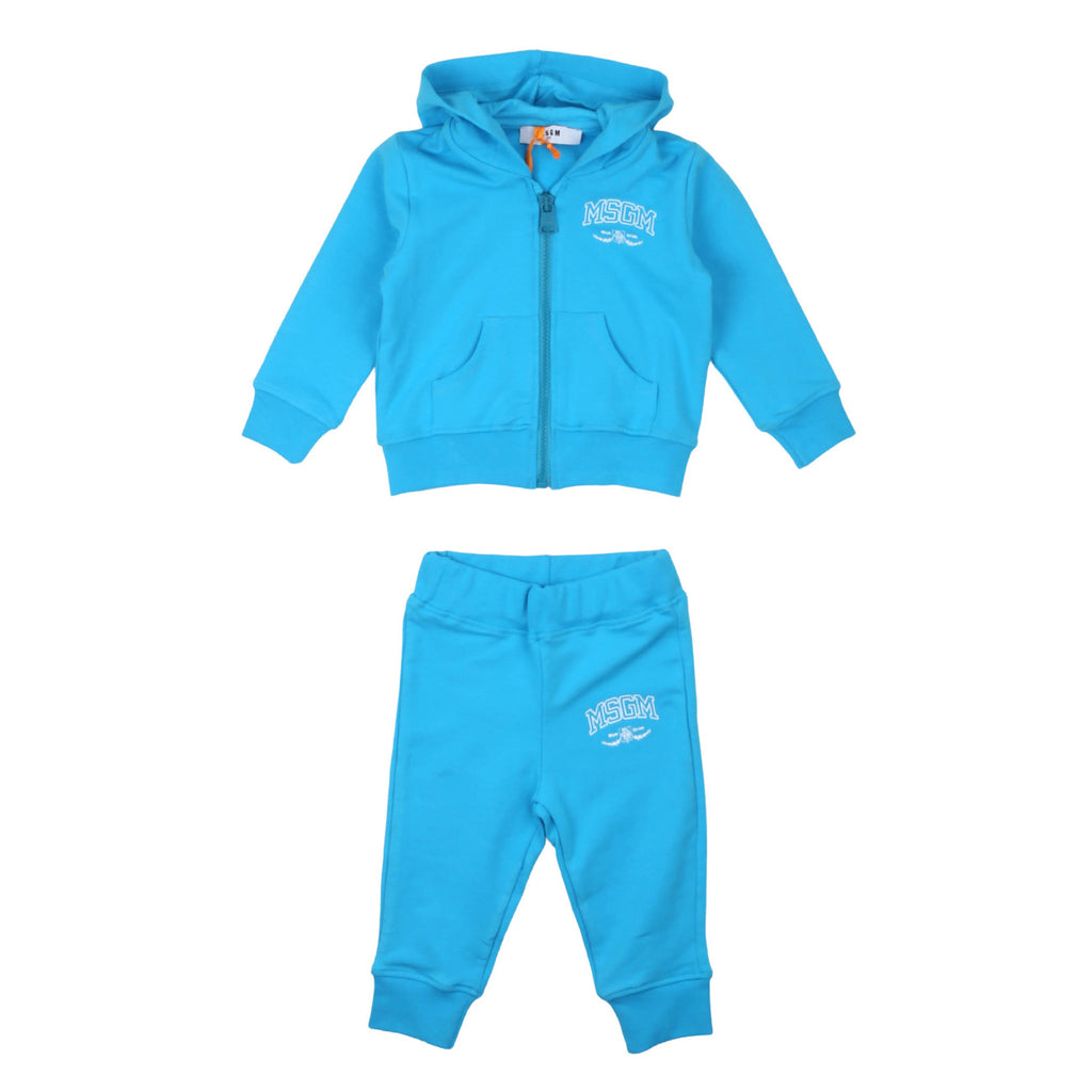 msgm - STRETCH FLEECE TRACKSUIT ZIP HOODIE BABY