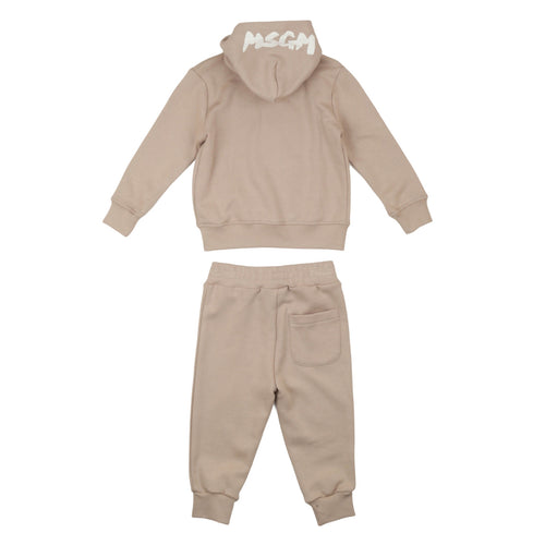 msgm - STRETCH FLEECE TRACKSUIT ZIP HOODIE  PAN