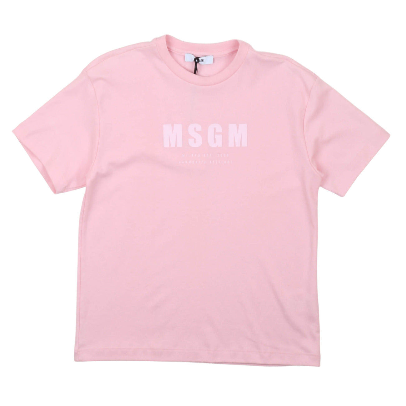 msgm - LIGHT INTERLOCK T-SHIRT SOFT PINK