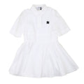 msgm - POPLIN  POLO DRESS GIRL BIANCO/WHITE