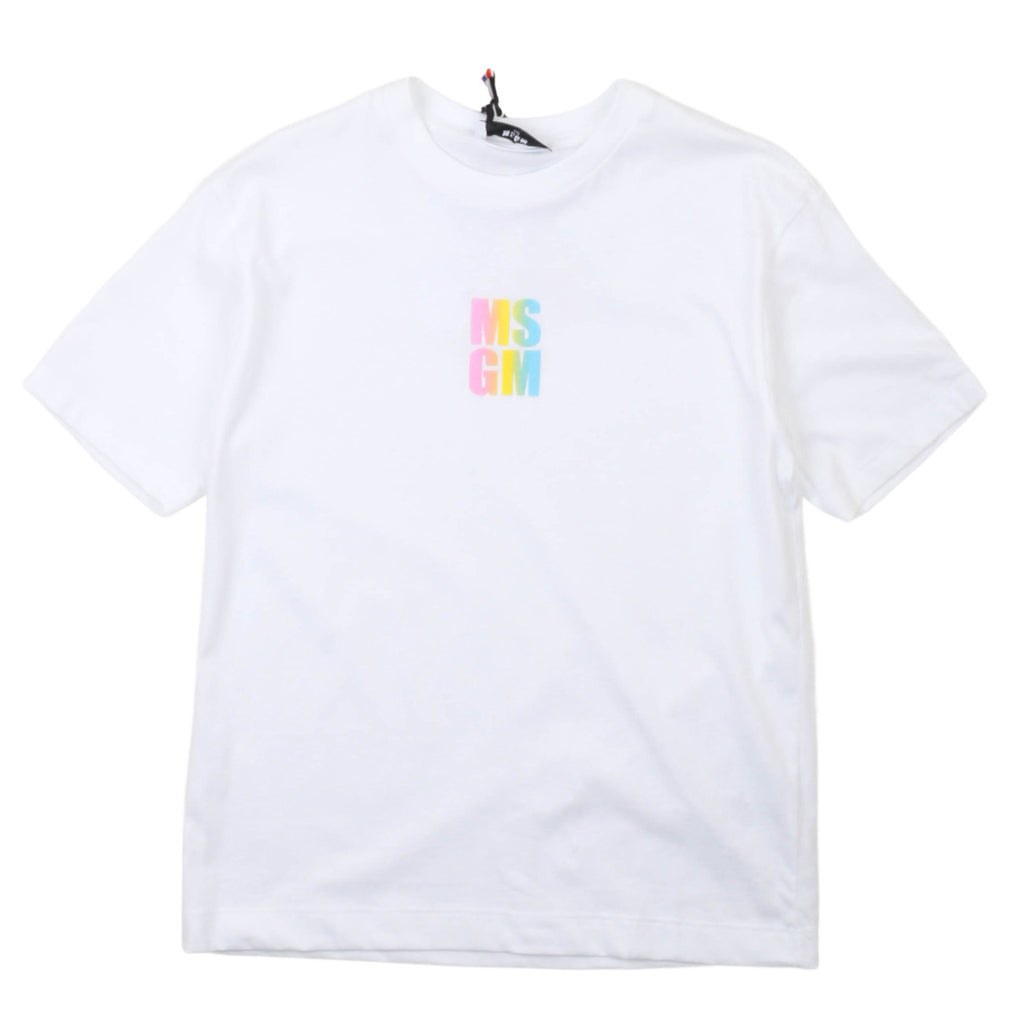 msgm - JERSEY  T-SHIRT GIRL BIANCO/WHITE