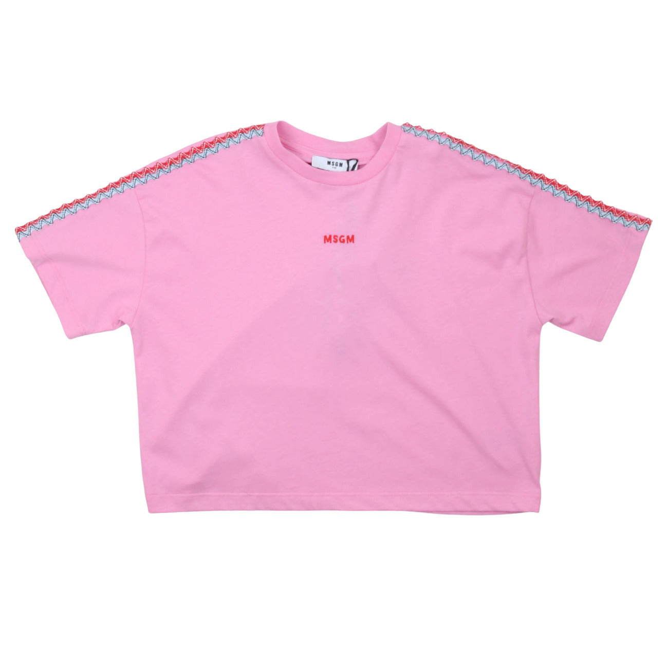 msgm - JERSEY BOX T-SHIRT GIRL PINK LILAC