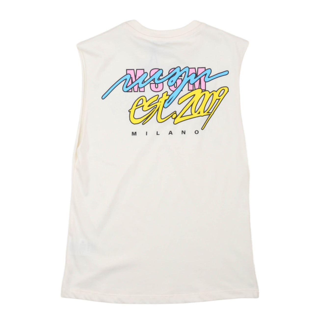 msgm - JERSEY SLEEVELESS UNISEX CREMA/CREAM