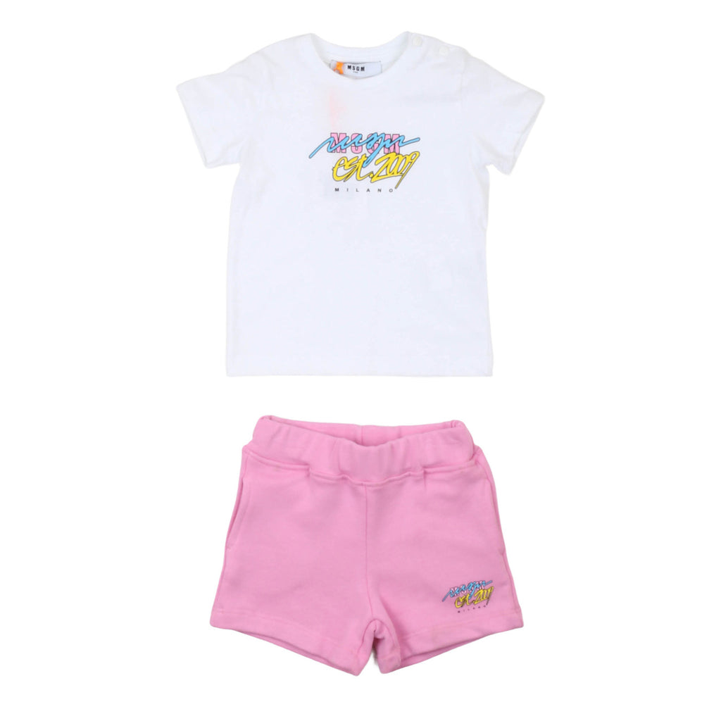 msgm - SET JERSEY T-SHIRT STRETCH FLEECE SHORT