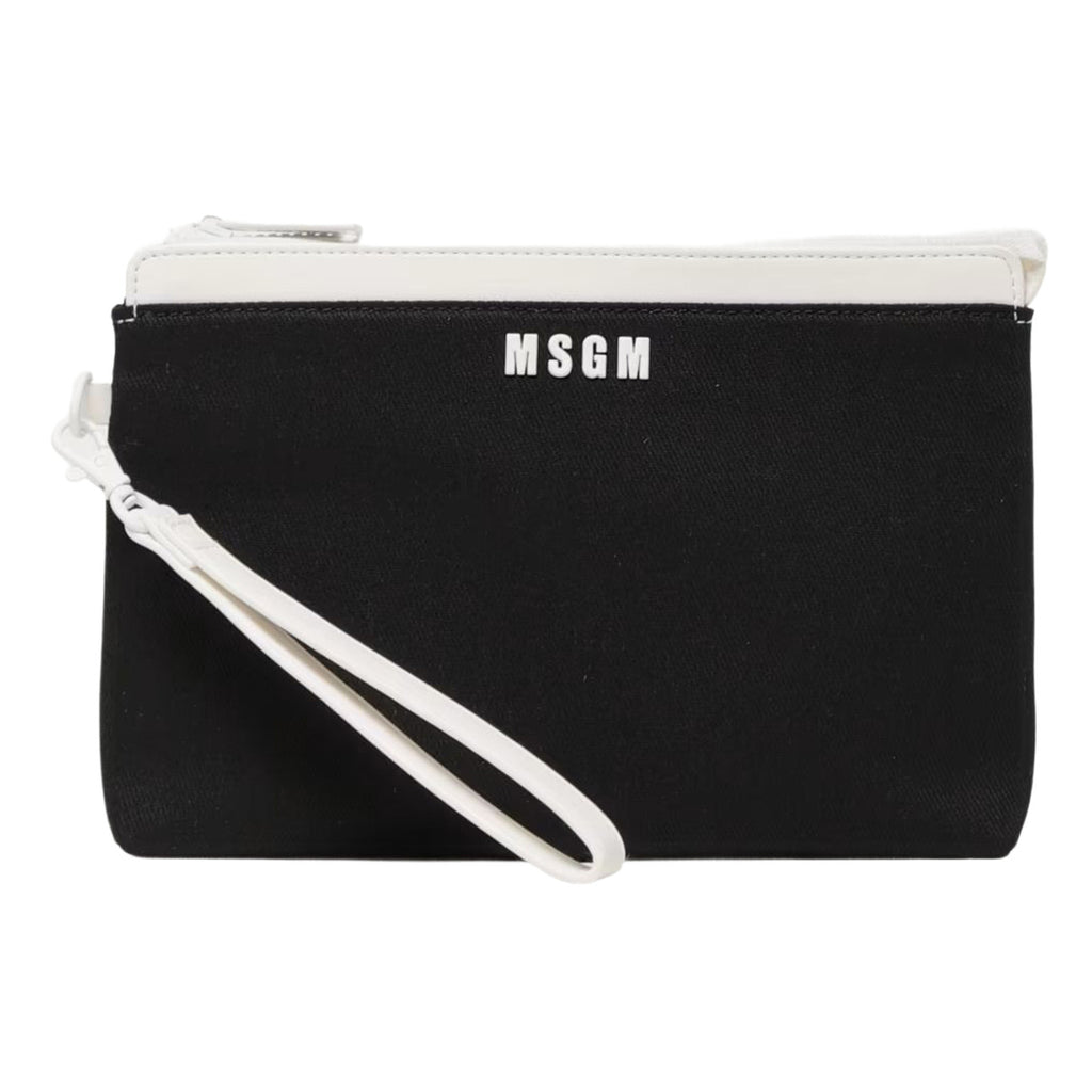 msgm - CANVAS AND ECO-LEATHER POCHETTE GIRL NER