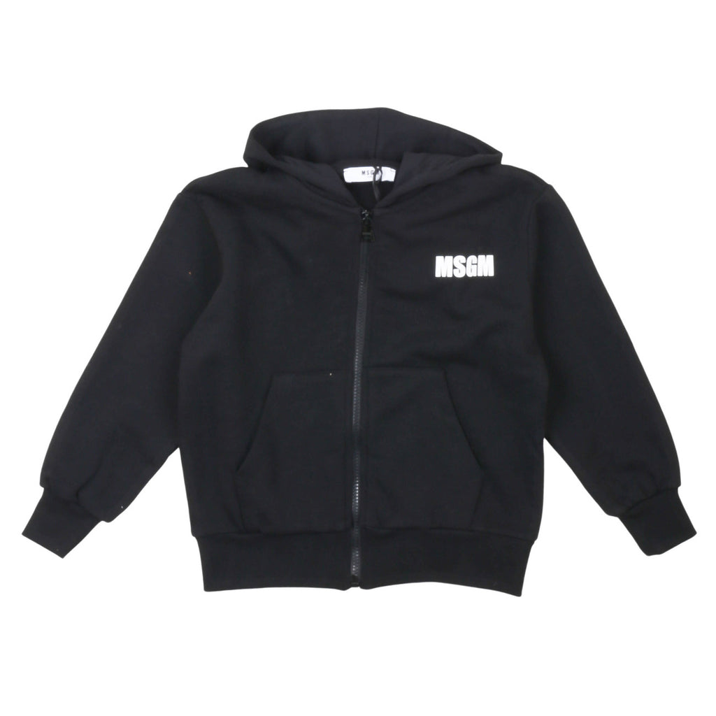 msgm - ZIP HOODIE UNISEX NERO/BLACK